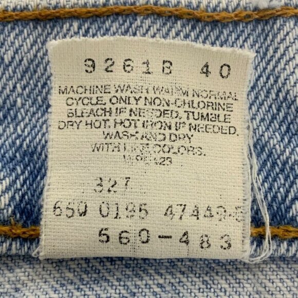 Vintage Levis 560 Loose Fit Tapered Jeans Mens Sz 38x32 Light Wash Denim HEMMED - Picture 6 of 9